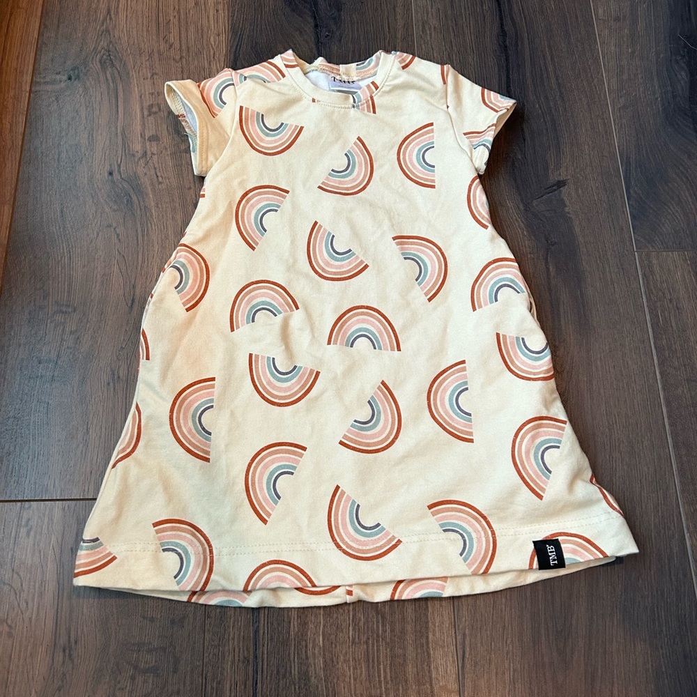 Rainbow T-Shirt Dress with POCKETS! 2-3 Years Todays Modern Bebe